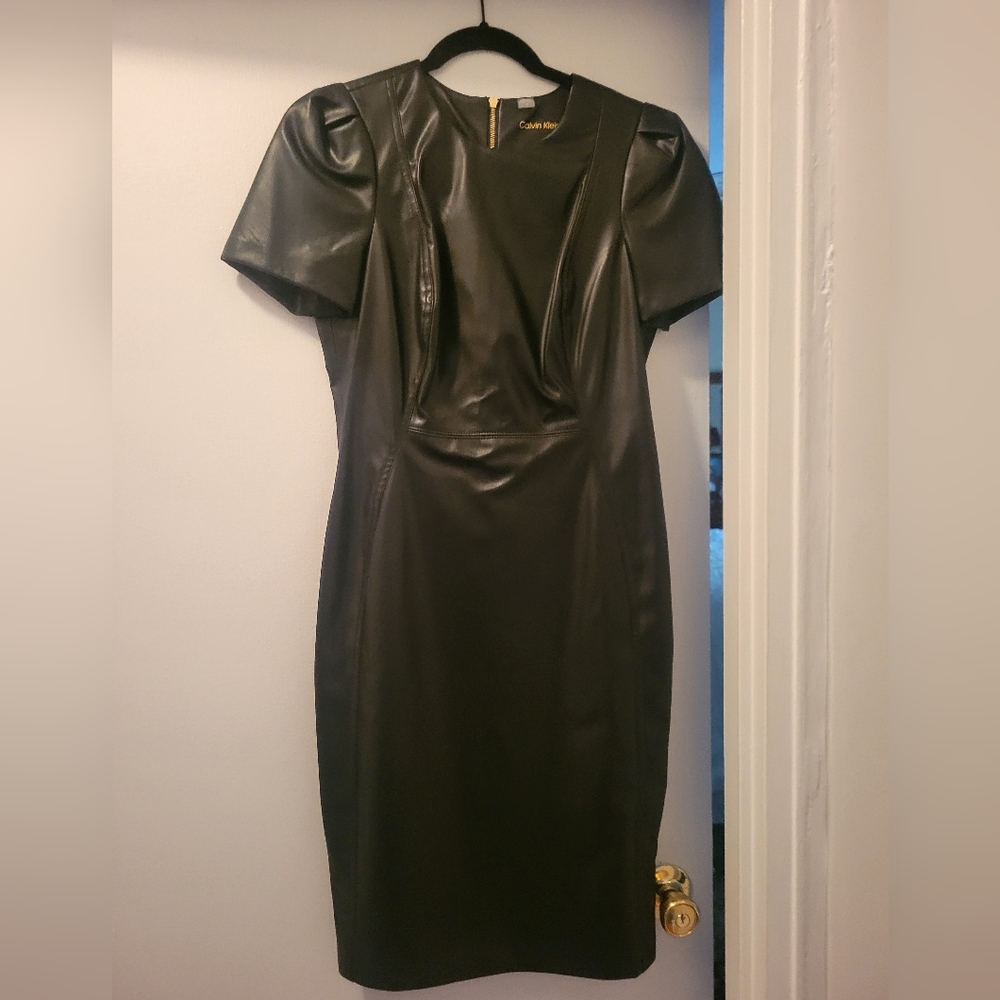 Calvin Klein faux leather dress 6